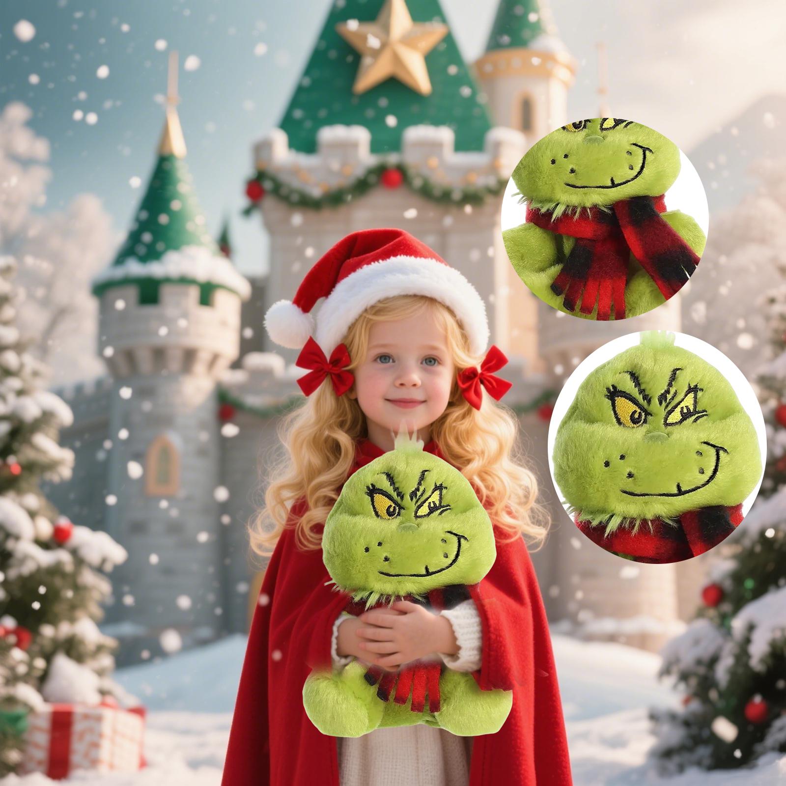 

Christmas Plush Toy, Green Image With A Red Scarf, 9.45-inch Stuffed Toy. Christmas Plush Toy. One Size