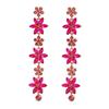 Elegant Multi-Layer Flower Earrings for Women - European & American Style with Colored Diamonds