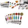 Neunteiliges Magnetisches Messlöffel-Set Mit Abstreifer Zum Abmessen Für Backen Und Würzen
