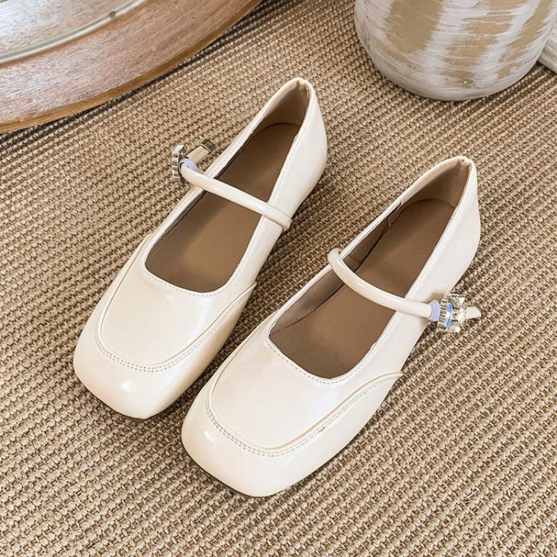 Fashion trendy with summer new one-word buckle shallow mouth Mary Jane women's shoes casual single shoes women