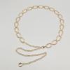 European & American Fashion Women's Metal Chain Waist Belt with Inlaid Pendant