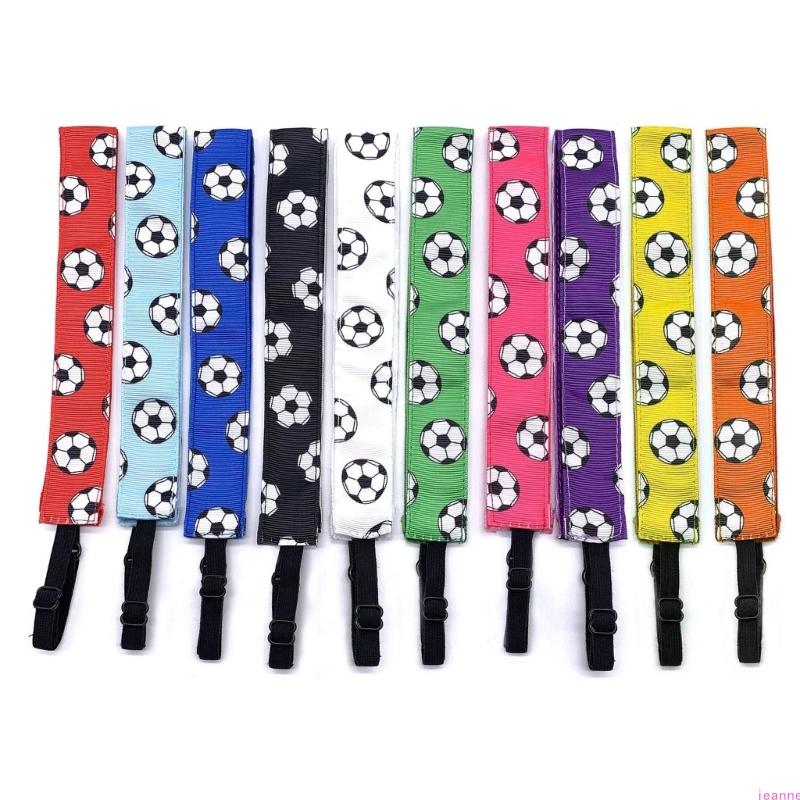 4PCS Football Themed Headbands Elastic Workout Sweat Headbands For Men Women Fitness Running Soccer Festival Celebration