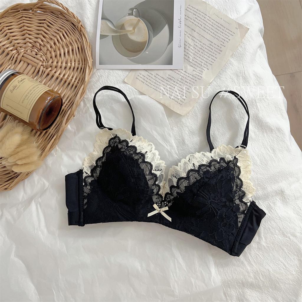 Girl Summer Sexy Lace Small Breast Gathers To Show Big No Underwire To Collect Pair Breast To Prevent Droop Underwear