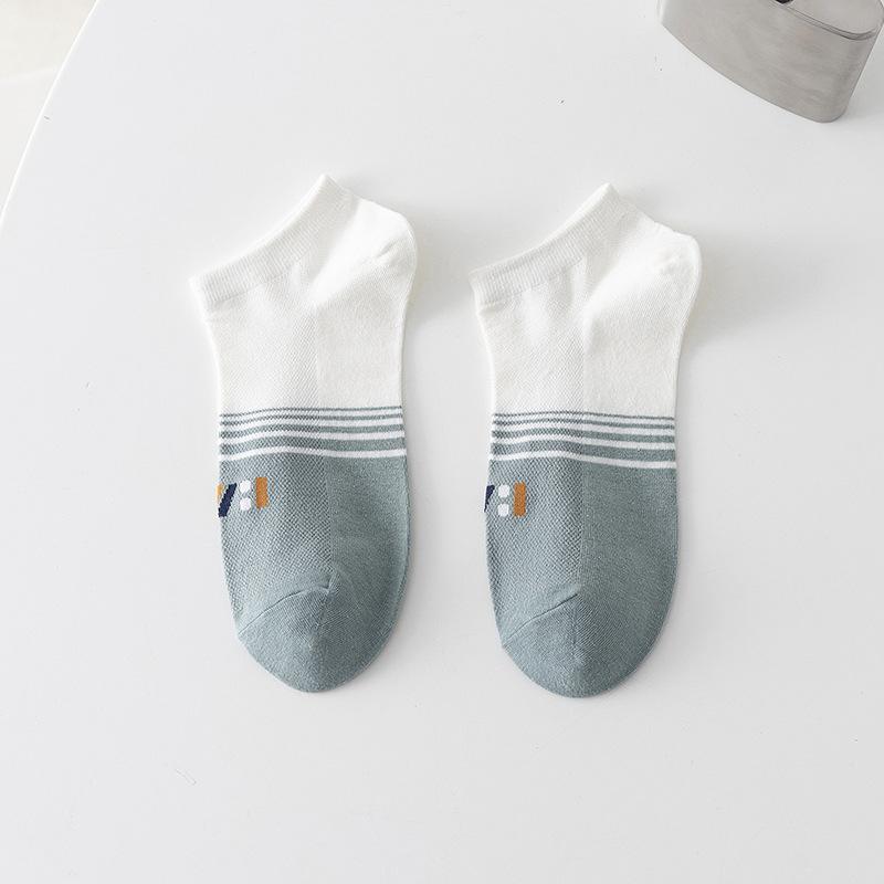 Men's Summer Thin Mesh Breathable Boat Socks Men's Moisture-wicking and Sweat-wicking Spring Men's Short Tubes Anti-odor Sports
