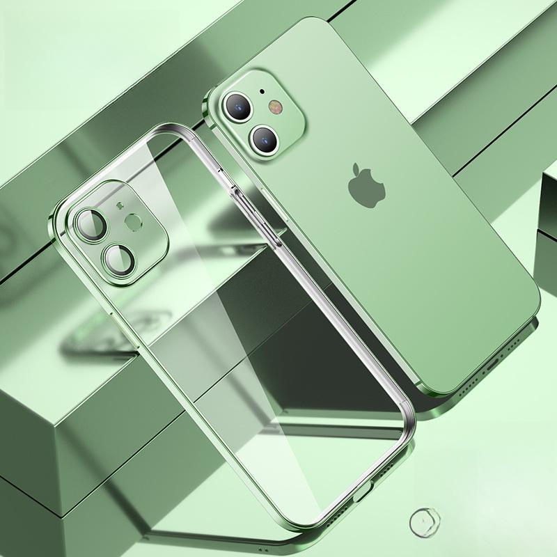 Applicable To IPhone16Promax Electroplated Lens Film Mobile Phone Case Soft Apple 15 Transparent Anti-fall Full Cover Protective Case