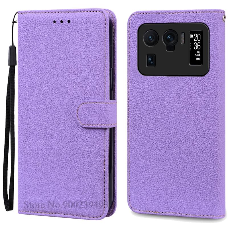 

Чехол Mi 11 Ultra для Xiaomi Mi 11 Ultra, кожаный чехол-книжка с откидной крышкой для Xiaomi Mi 11 Ultra, силиконовый чехол-книжка Fundas For Mi 11 Ultra светло-фиолетовый