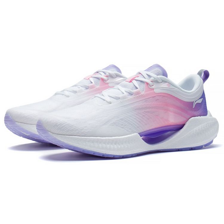 Li-Ning Super Lightweight 19 Shock Absorbing Non-Slip Wear-Resistant Low-Top Running Shoes Women sneakers White Blue Purple ARBS002-19