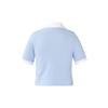 adidas Originals Women's Blue Crop Short Sleeve Polo Shirt IP3756