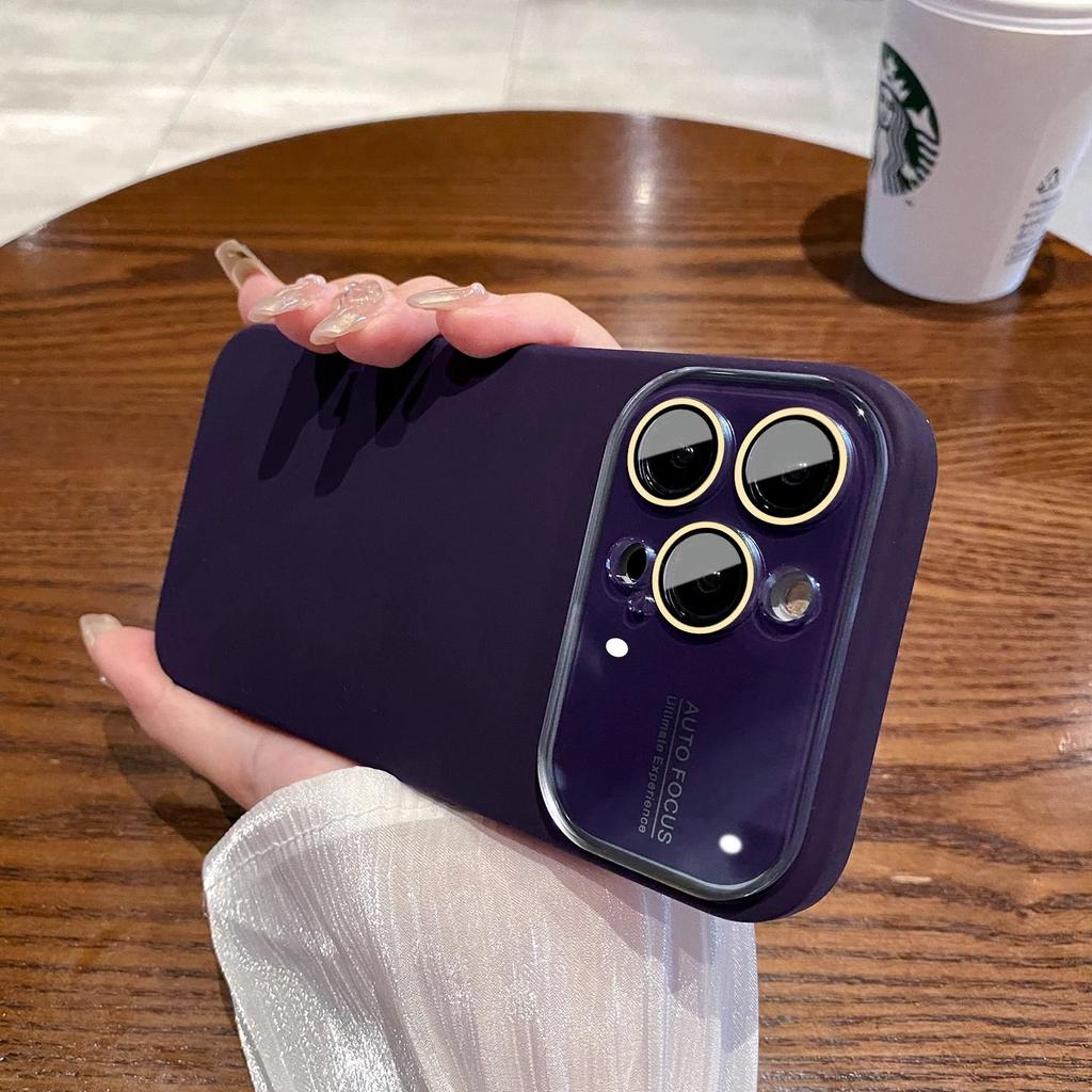 Luxuriöse, hautfreundliche, weiche Silikonhülle für iPhone 14 ProMax 14 13 12 Pro Max, großes Fenster, Glaslinsenschutz, stoßfeste Abdeckung