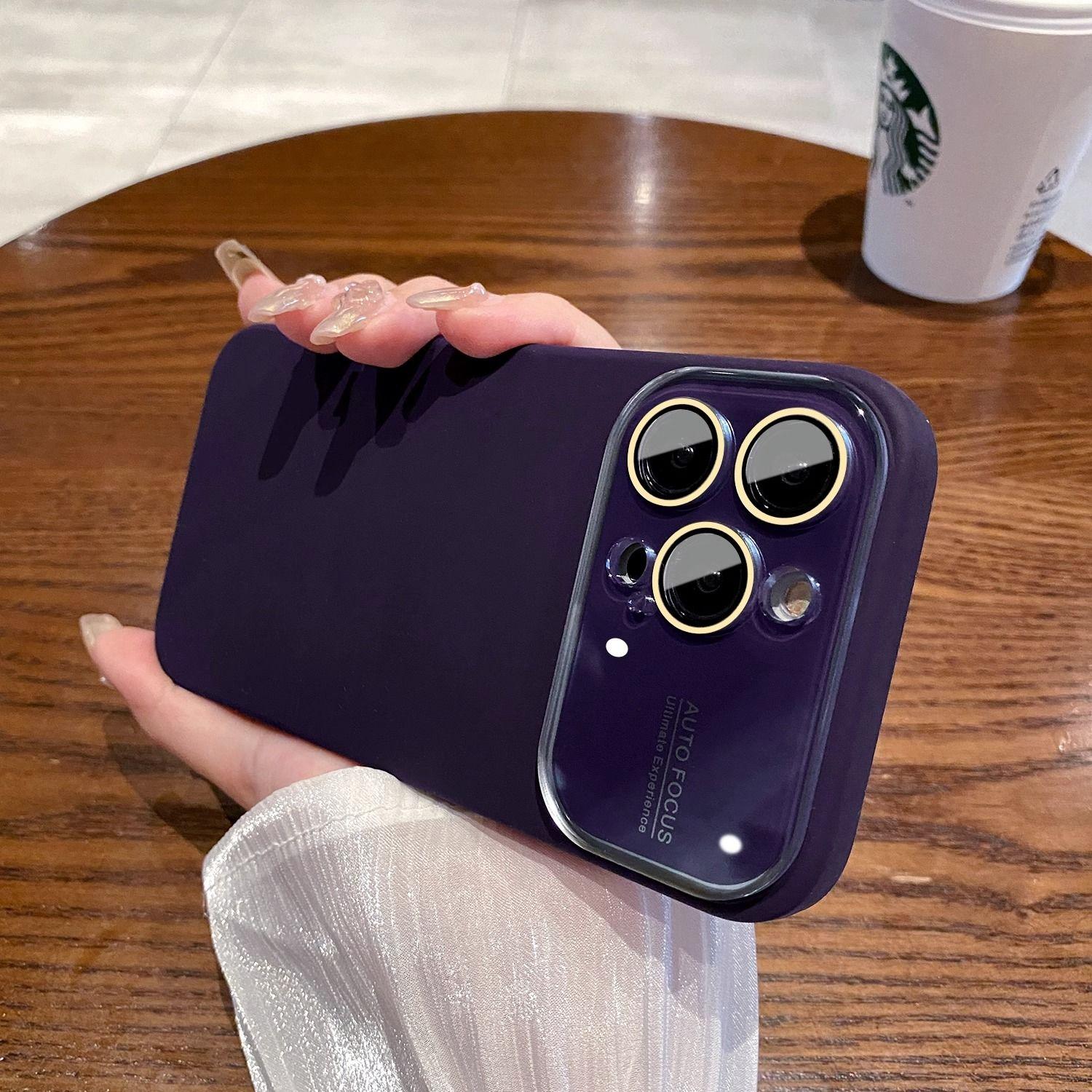 

Роскошный мягкий силиконовый чехол с ощущением кожи для IPhone 14 ProMax 14 13 12 Pro Max, большое оконное стекло, защита линз, противоударный чехол For iPhone 14 ProMax