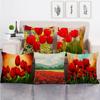 Watercolor Painting Of Beautiful Tulips Digital Printing Short Plush Pillow Covers For Car Sofa Office Cushion Cover Home Goods