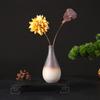 Zen Retro Ceramic Vase: Simple Antique Pottery for Dried Flowers, Small Table Ornament, or Hydroponic Plant Container for Living Room.