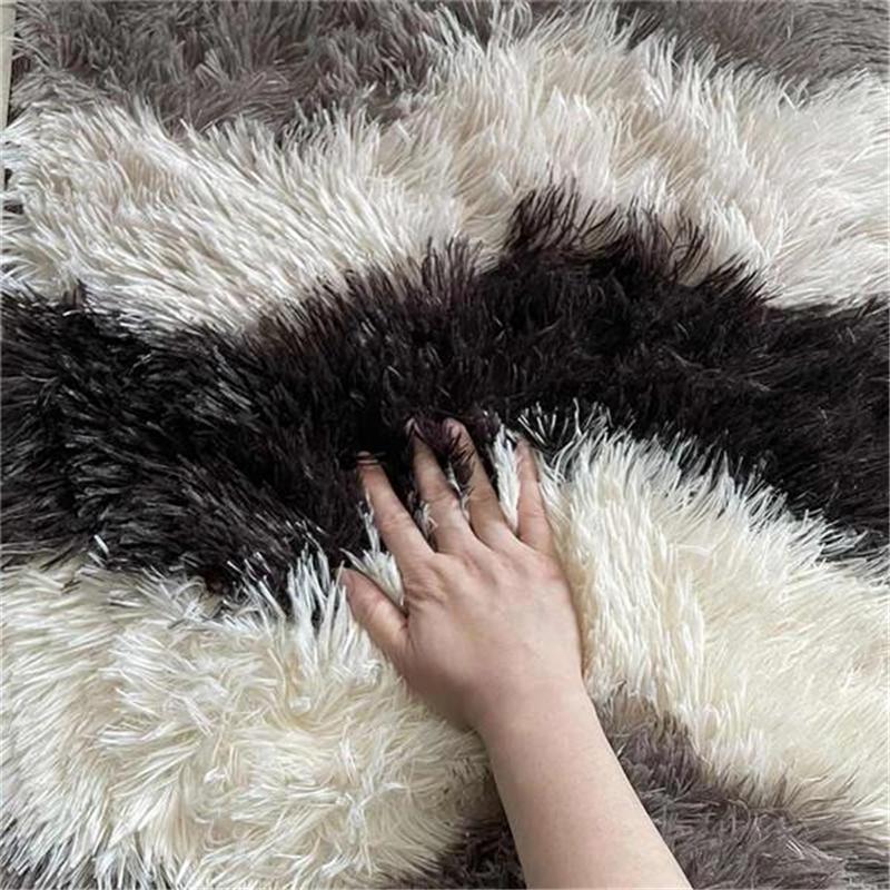 Area Rugs for Bedroom, Upgrade Non-Slip Grey Fluffy Soft Shag Carpet, Indoor Floor Gray Fuzzy Shaggy Living Room Plush Rug for Kids Home Dorm Decor
