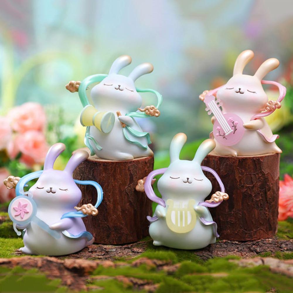Cartoon Bunny Series Model Toy Colorful Ancient Costume Girl Doll Desktop Ornament