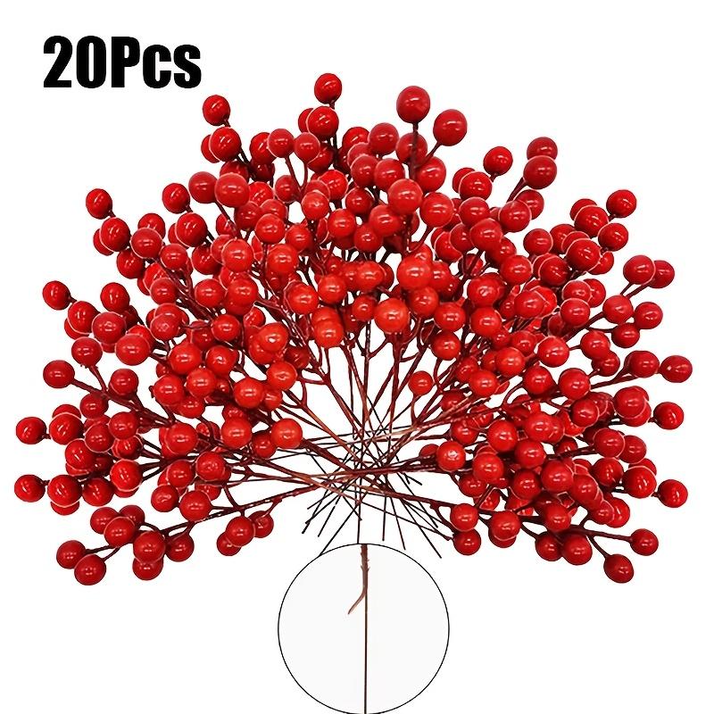 Rote Beerenzweig Kirsch-Simulation Kleine Rote Frucht Dekoration, Hochzeits-Valentinstags-Blumen-Accessoires Weihnachtsdekorationen