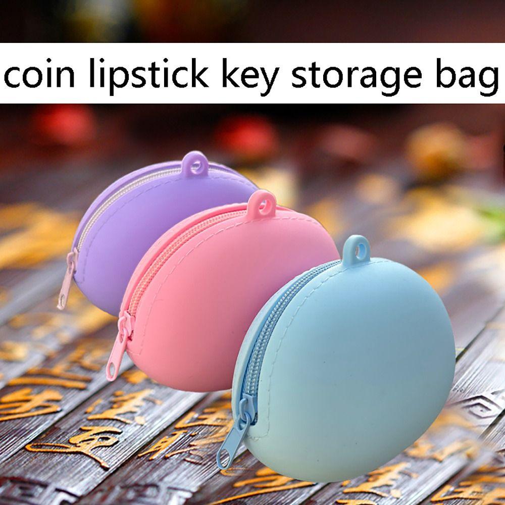 Zipper Travel Pouch Silicone Organizer Earphone Bag Portable Wallet Coin Purse  Women Girls