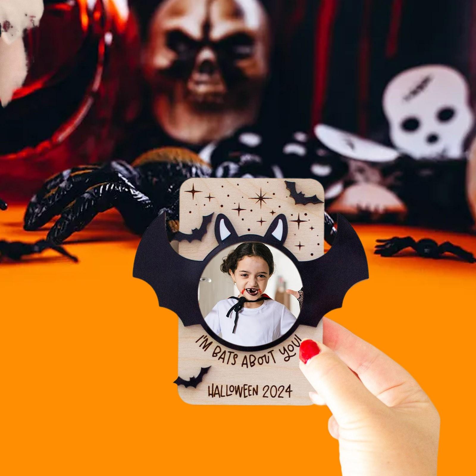 

Halloween Bat Picture Frame Boo Photo Frame Creative Bat-Shaped Picture Frame Photo Tabletop And Wall Display Frame Decoration One Size
