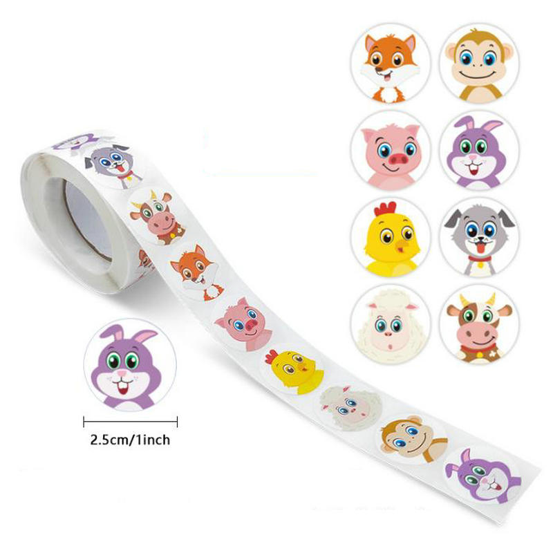 Wholesale New Kids' Motivational Stickers Cute Animal Reward Sticker Friendly Campus Office Classification Self-Adhesive Labe