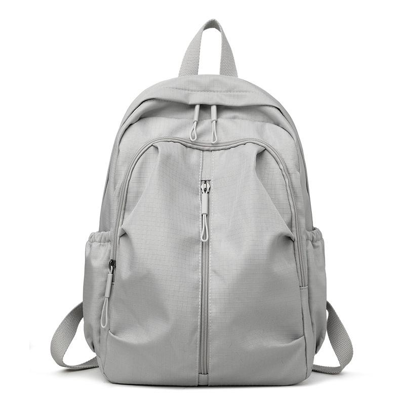 Solid Color Travel Backpack Water-Repellent Large Capacity Schoolbag for Middle School Students