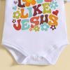 Baby-Baumwoll-Body mit „Liebe wie Jesus“-Aufdruck, Kurzarm-Overall für Jungen und Mädchen