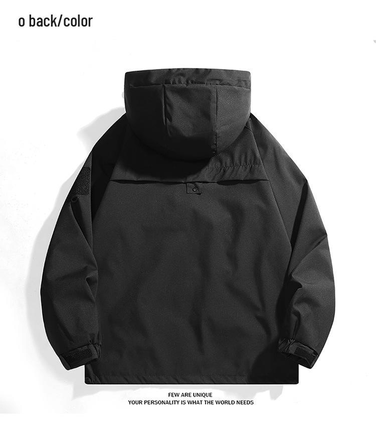 Unisex Windbreaker: Trendy Waterproof Hooded Jacket for Autumn and Spring