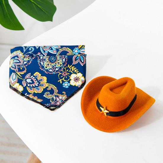 1 Set Kat Cowboy Kostuum, Verstelbare Cowboyhoed En Retro Bandana Sjaal, Schattige Kat Cowboy Outfit voor Katten Kleine Honden, Westelijke Stijl Huisdier Accessoires