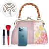 Purse Tote Shoulder Bag Cherry Blossom Floral Pattern Gold Brocade Japanese Pattern Handbag Purse Crossbody Lightweight Large Birthday Light Pink