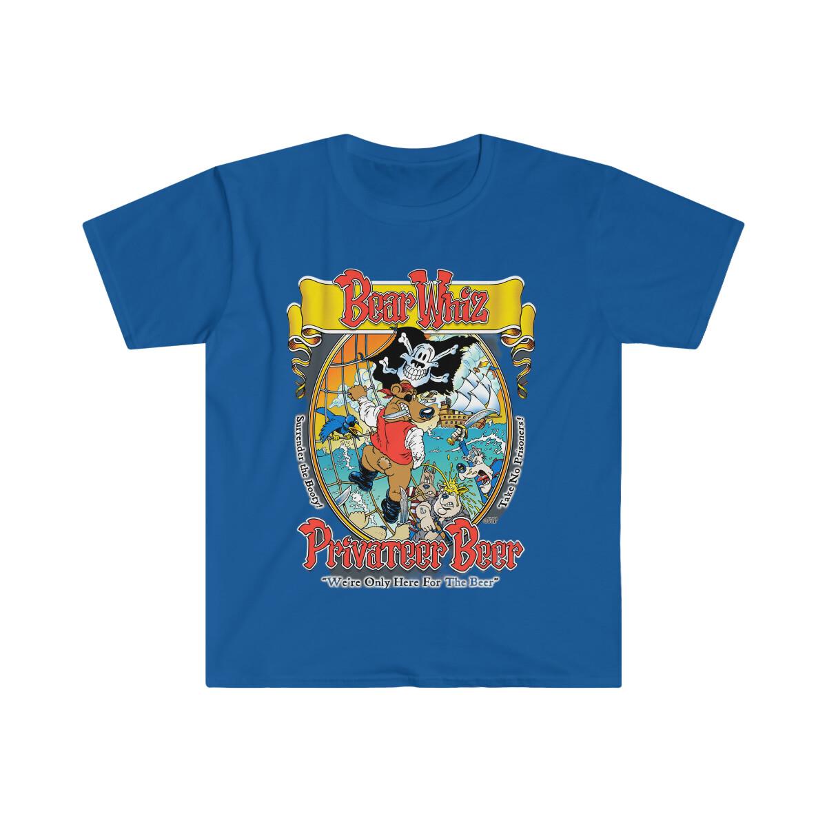 Soft Cotton T-Shirt Mens Womens Tees Top. Bear Whiz Privateer Beer. 2XL