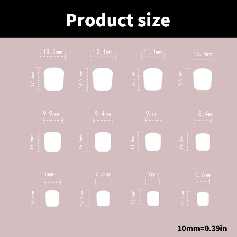 24pcs Short Square Press On Nail White Flower Designs Gold Foil False Nail Stick On False Nail For Women And Girls