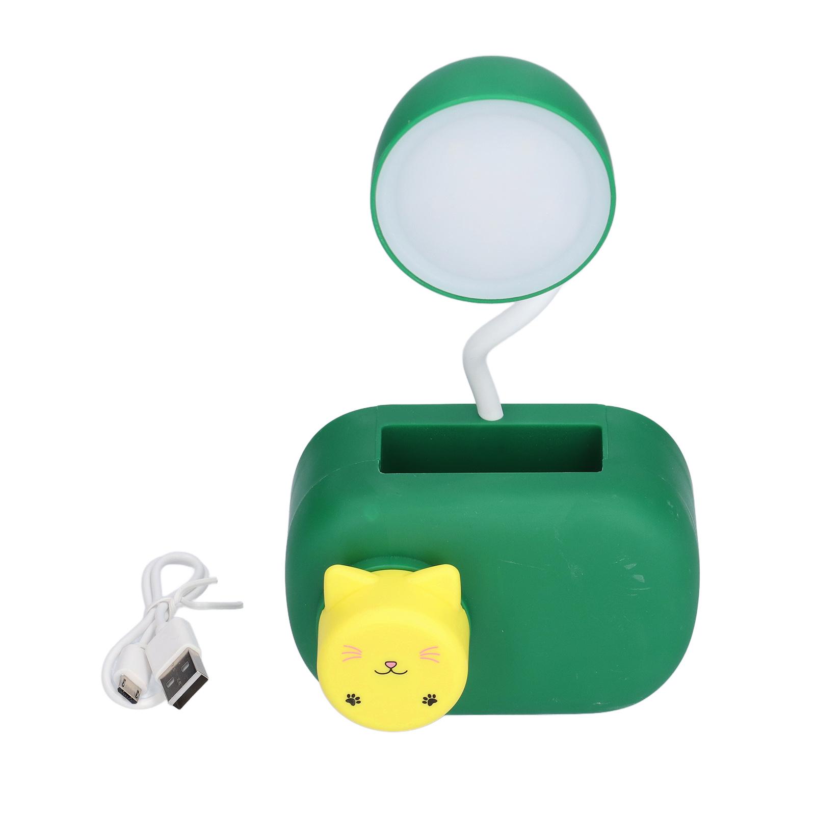 

Desk Lamp Cartoon Cat Multifunctional LED Desk Light with Pencil Sharpener USB Cable for Study Room Bedroom Office темно-зеленого