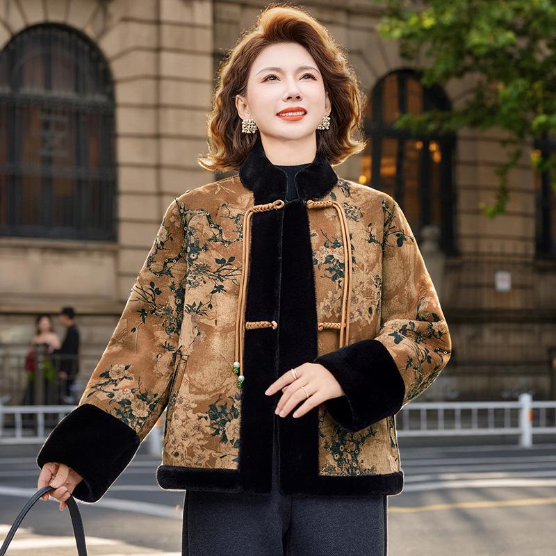 2025 New Chinese-Style Double-Sided Thick Coat for Middle-Aged & Elderly Women