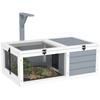 Wooden Tortoise Enclosure Tortoise House W Lamp Holder For Outdoor Indoor Light Grey
