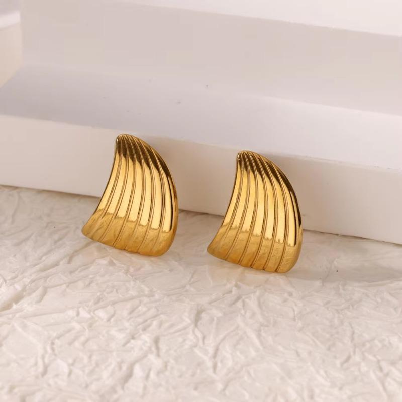 

Ретро серьги-пусеты из нержавеющей стали с любовью, преувеличенные золотые цветы, капля воды, цветочная текстура, женские аксессуары