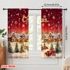 2pcs,2D Plane Printing Window Curtain Merry Christmas Village Scene Polyester Fabric (without Rod) All Seasons Perfect for