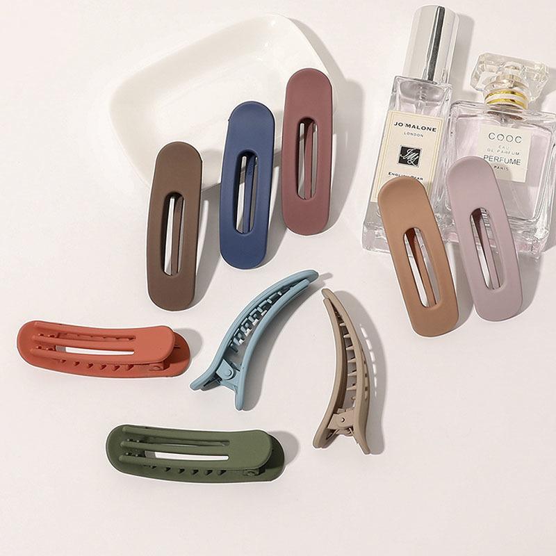 Fashion Color Solid Acrylic Hairpins Toothed Korean Frosted Large Hair Clips Women Girl Hair Accesories Non Slip BB Barrette