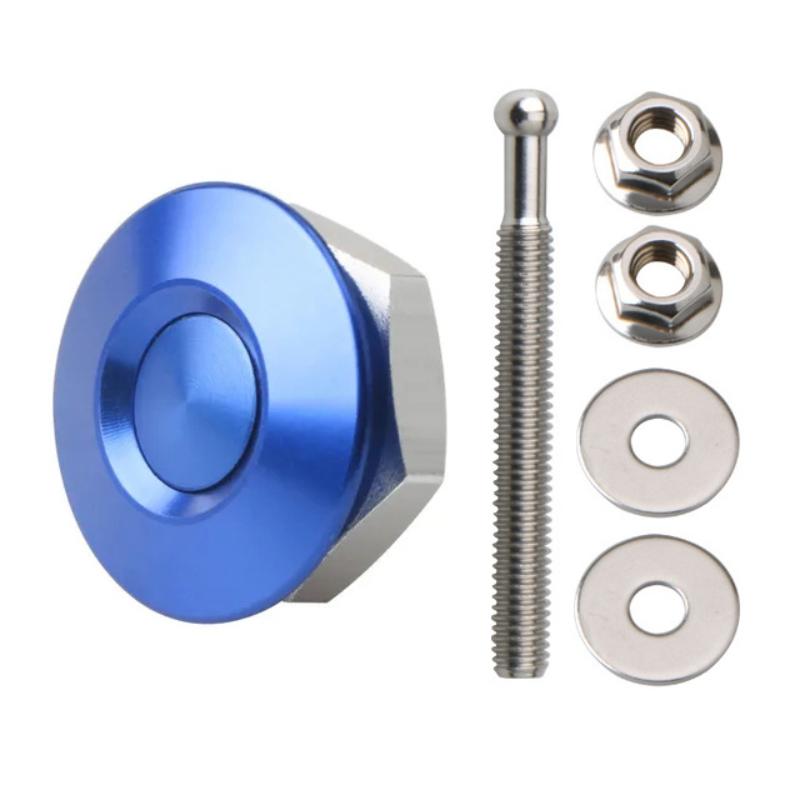 Universal 30mm Push Button Bonnet Hood Pin Lock Clip Kit Quick Latch Release Engine Bonnet Lock Exterior Parts Articles