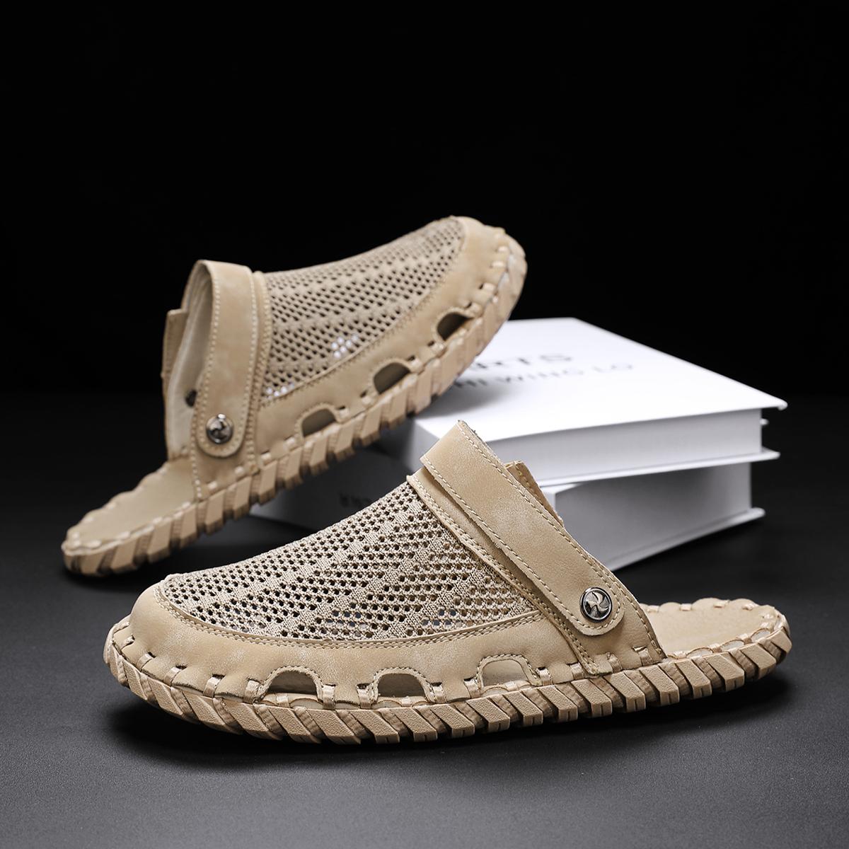 

Мужские сандалии летняя мужская обувь дышащая пляжная обувь для мужчин новые уличные тапочки мужские 44 хаки