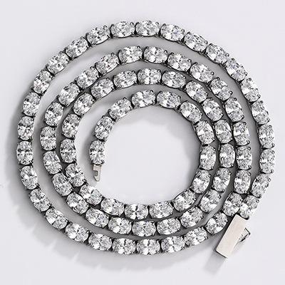 ZYO New Trendy Design Classic Tennis Chain Stainless Steel studded Tennis Chain Colorful Zircon and Waterproof Fashion Jewelry