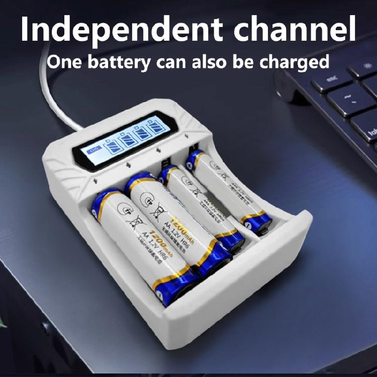 Type C 4 AA and 3A Rechargeable Batteries Charger DC12V 800mA High Capacity 1.2V NiMH with Low Selfs Discharge