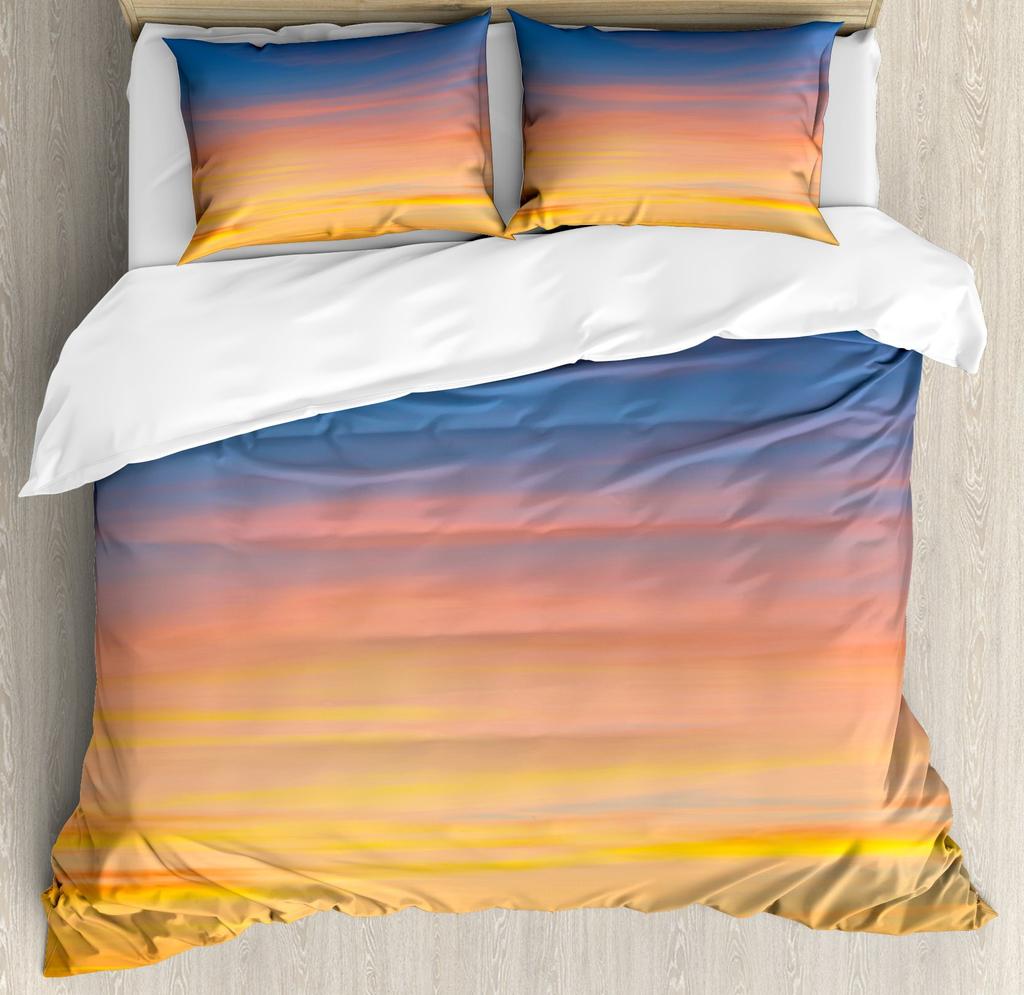 Sailing Boat Duvet Cover,Romantic City Sunset View Bedding Set,Colorful Boat Comforter Cover Valentine's Day Theme Quilt Cover