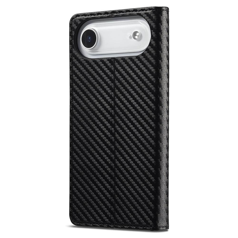 LC.IMEEKE For iPhone Air Wallet Case Carbon Fiber Texture Leather Phone Cover
