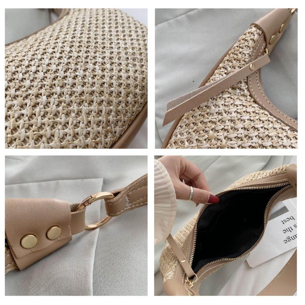 Designer Woven Straw Bag Bohemian Crossbody Hobo Bag Trendy Single Shoulder Bag Ladies/Girls