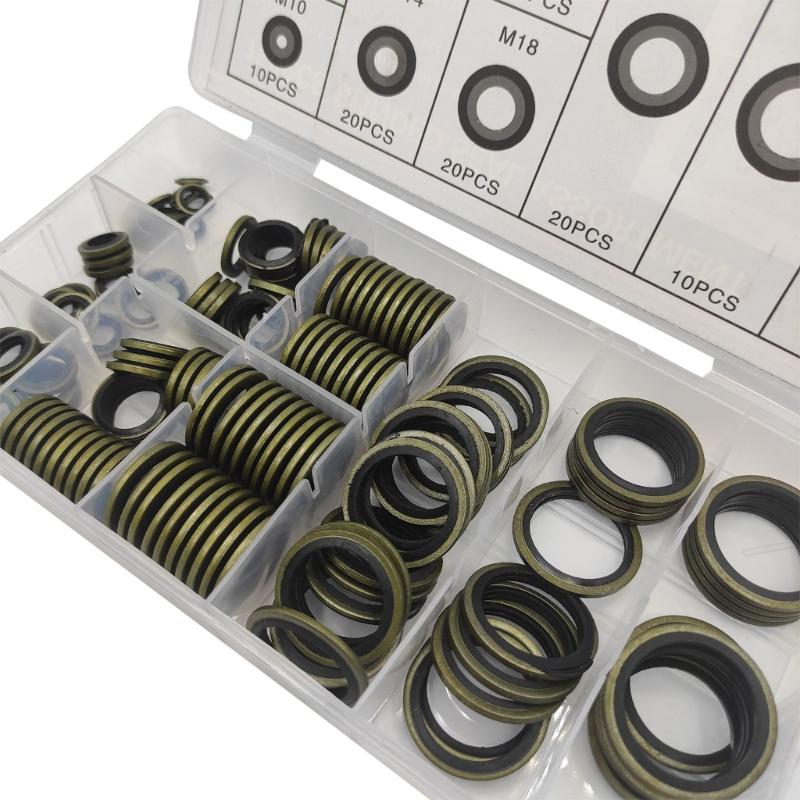 Comprehensive Rubber Gasket Set Bonded Washer Assortment Multifunction  Sealing Washer with Storage Box for Industrial