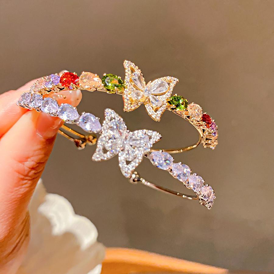 Animal Butterfly Fashion Bracelet With Zircon Stones For Womens Jewelry Accessory