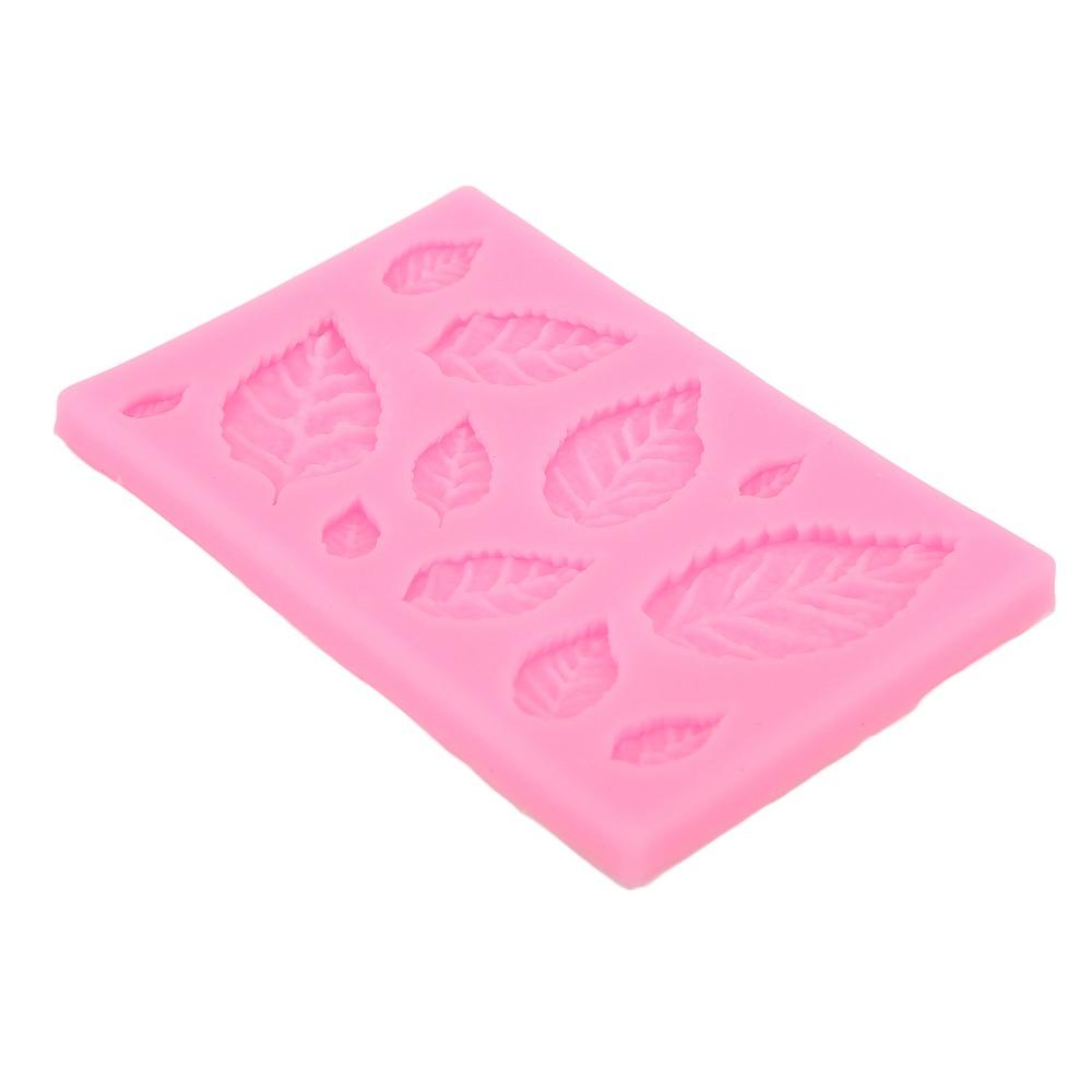 4pcs Washable Fondant Mould Pink Maple Leaf Mould Candy Mould Leaf Silicone Mould  Cupcake Topper