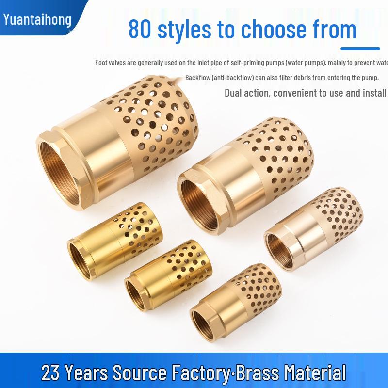 1" Brass Foot Valve Check Valve with Filter for Water Pumps