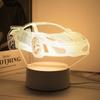 USB warm color 3D sports car night light, home study bedroom desktop decoration atmosphere light, gift light