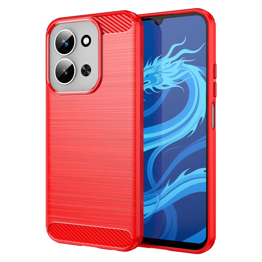

Для Xiaomi Redmi 15C 4G (171мм) Чохол Захисний Чохол для Телефону Текстура Карбонового Волокна Матовий Red