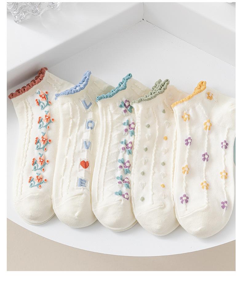 

Women s Short Socks, Shallow-cut, Instagram, Trendy and Cute Japanese Spring and Autumn Style Low-top Short Socks, Summer Boat Socks 5pairs різнокольоровий