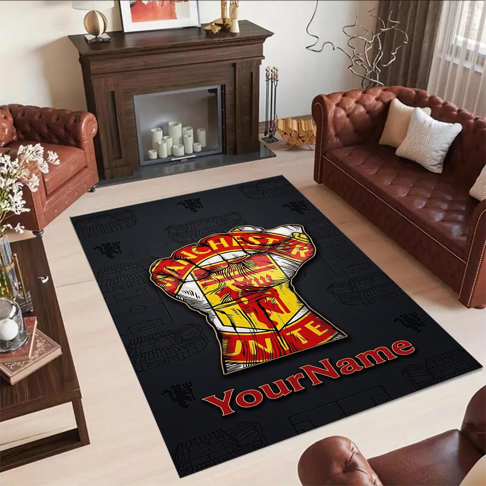 Manchester Personalized Text Carpet Perfect for Foyer Hallway Game Room Living Rooms Antislip Carpet Anime Office Decor